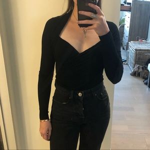 Velvet Black long-sleeved top